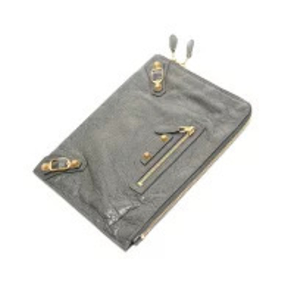 Balenciaga Giant Envelope Lambskin Clutch Bag Gray - Picture 9 of 12